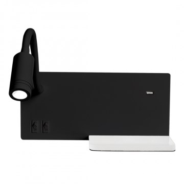 LED-wandlamp SHELF LED/4W+LED/5W+LED/2W/230V zwart