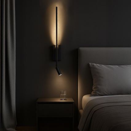 LED wandlamp TORCH LED/6W/230V + LED/3W zwart