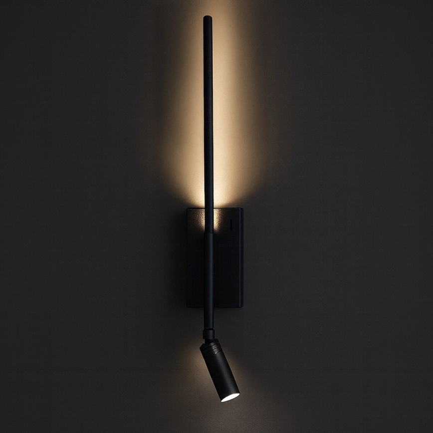 LED wandlamp TORCH LED/6W/230V + LED/3W zwart