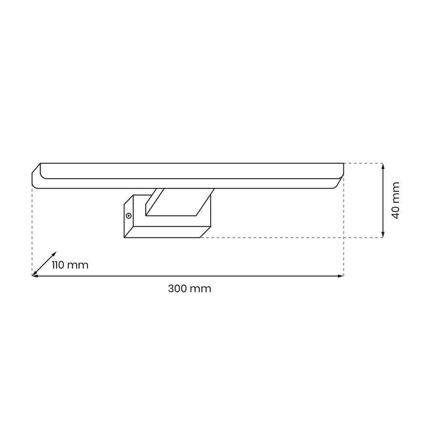 LED-wandlamp voor badkamer SHINE LED/7W/230V 30 cm IP44 glanzend chroom