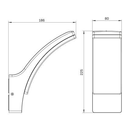 LED Wandlamp voor buiten AMY LED/12W/230V IP44 zwart