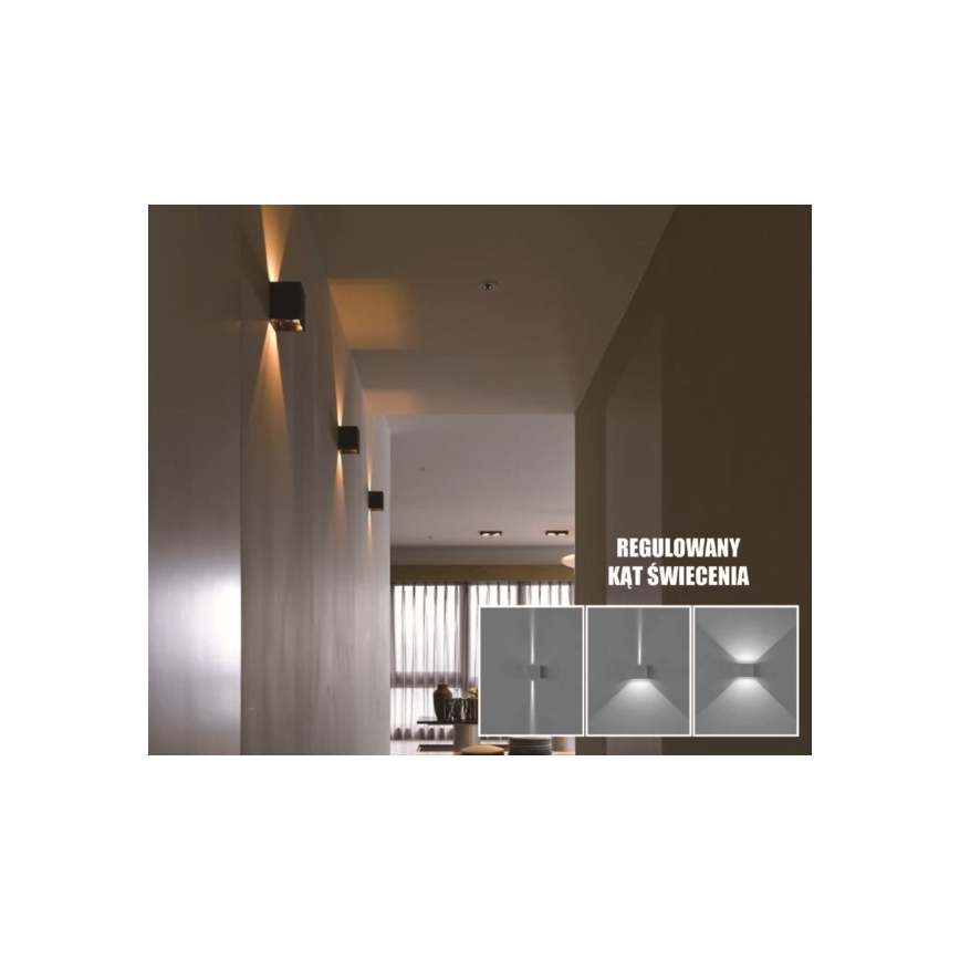 LED Wandlamp voor buiten KREON 2xLED/3W/230V IP54 4000K zwart