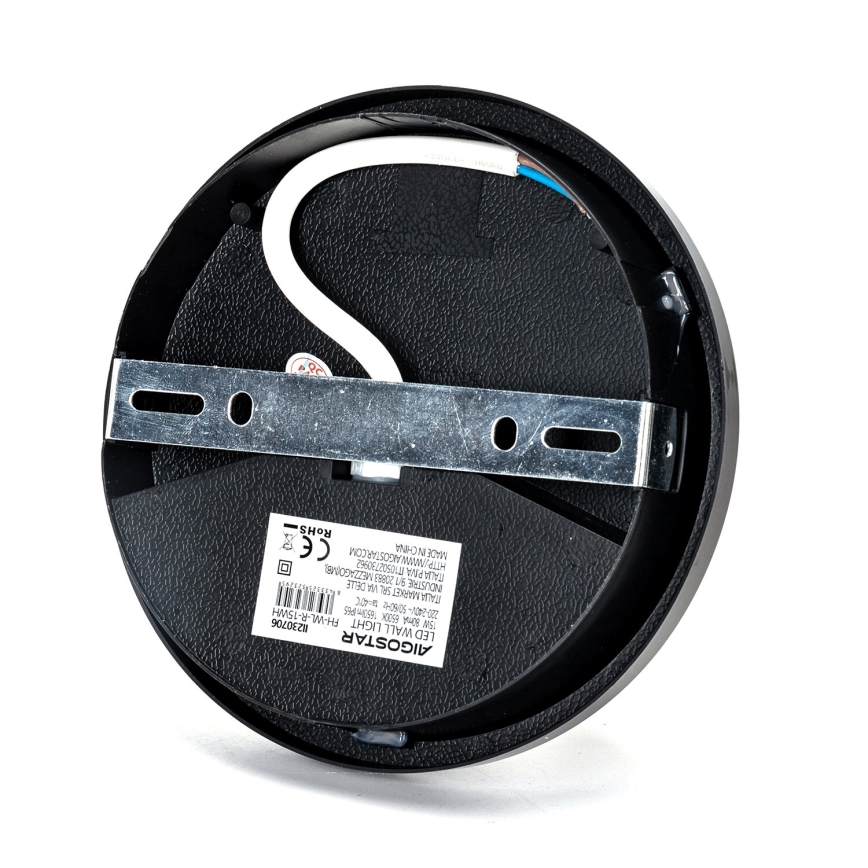 LED Wandlamp voor buiten LED/15W/230V 6500K diameter 15,5 cm zwart IP65