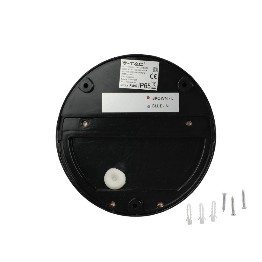 LED Wandlamp voor buiten LED/3W/230V 4000K IP65 zwart