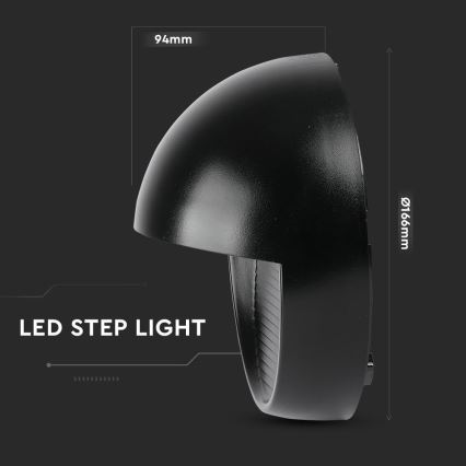 LED Wandlamp voor buiten LED/3W/230V 4000K IP65 zwart