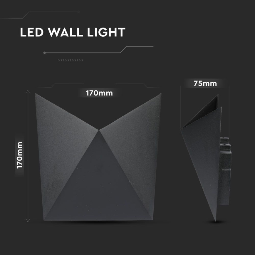 LED Wandlamp voor buiten LED/5W/230V 3000K IP65 zwart