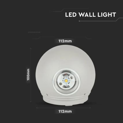 LED Wandlamp voor buiten LED/6W/230V 3000K IP65 grijs