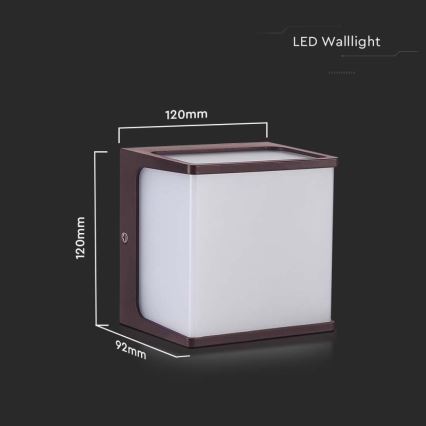 LED Wandlamp voor buiten LED/8W/230V IP65 3000K bruin