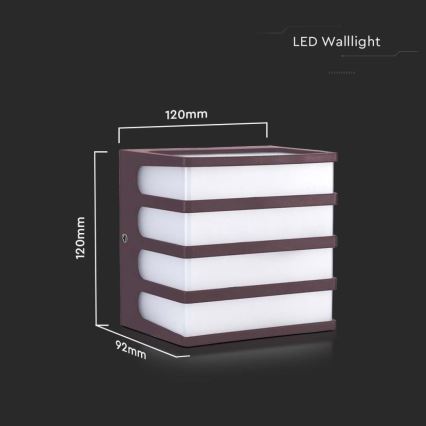 LED Wandlamp voor buiten LED/8W/230V IP65 4000K bruin