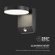 LED Buiten wall flexible lamp met sensor LED/17W/230V IP65 3000K zwart