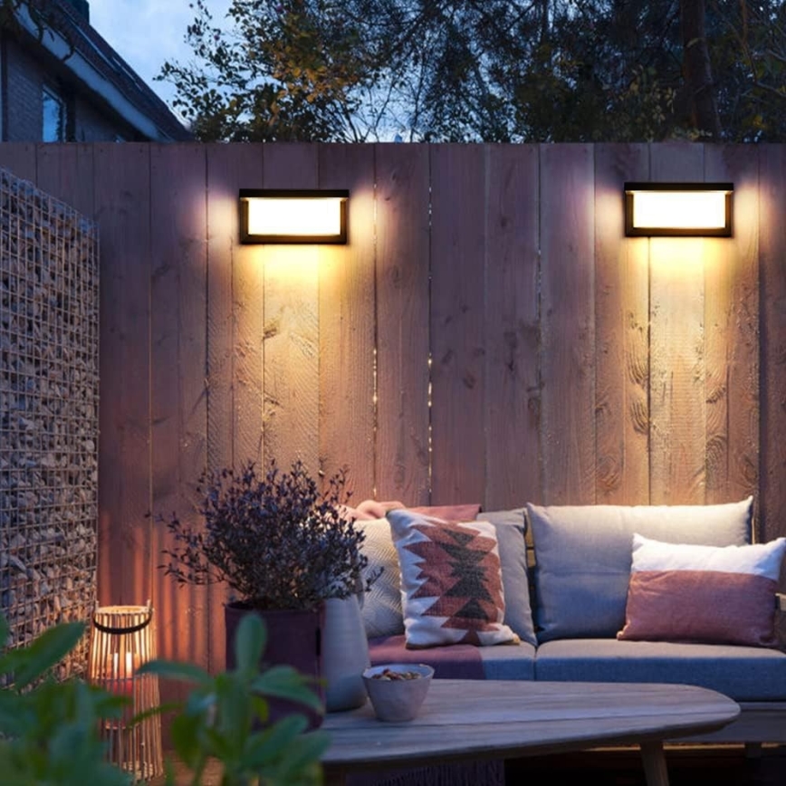LED Wandlamp voor buiten NEELY 1xE27/9W/230V 4000K IP54 zwart