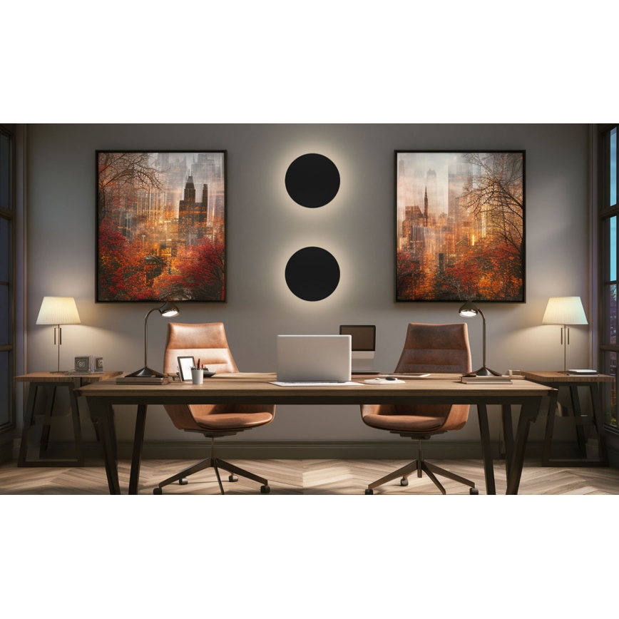 LED Wandlamp voor buiten PIATTA LED/12W/230V 3000/4000/6000K diameter 18 cm IP44 zwart
