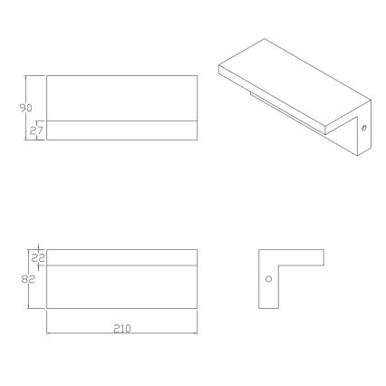 LED Wandlamp voor buiten TESA LED/10W/230V IP54 zwart