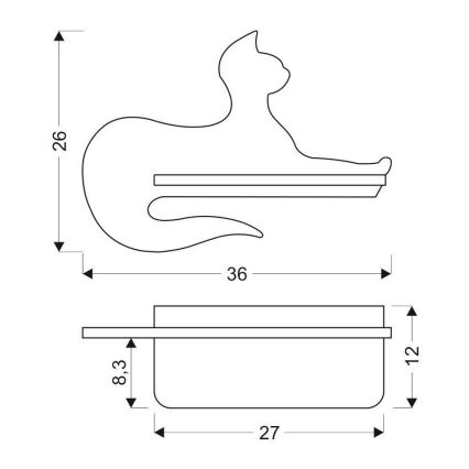 LED wandlamp voor kinderen inclusief plank BLACK CAT LED/5W/230V