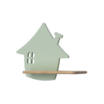 LED wandlamp voor kinderen inclusief plank HOUSE LED/4W/230V groen/hout
