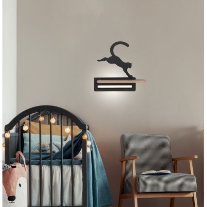 LED wandlamp voor kinderen inclusief plank JUMPING CAT LED/5W/230V