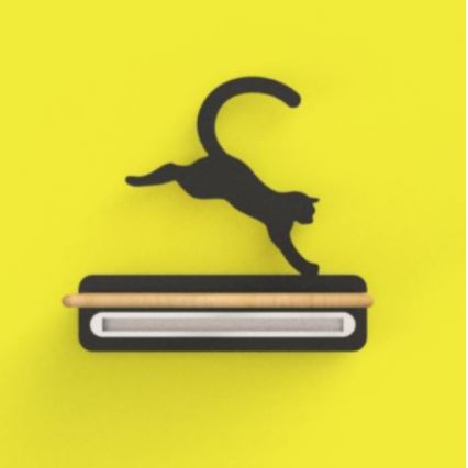 LED wandlamp voor kinderen inclusief plank JUMPING CAT LED/5W/230V