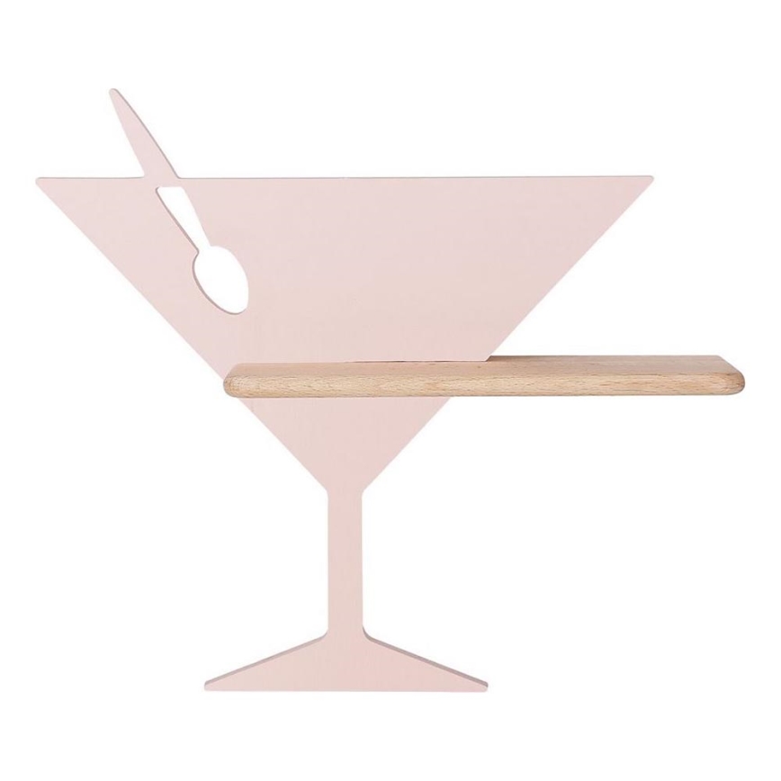 LED wandlamp voor kinderen inclusief plank PICCOLO LED/4W/230V roze/hout