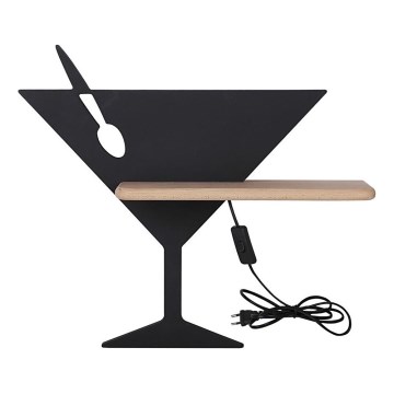 LED wandlamp voor kinderen inclusief plank PICCOLO LED/4W/230V zwart/hout