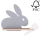 LED wandlamp voor kinderen inclusief plank RABBIT LED/4W/230V grijs/wit/hout