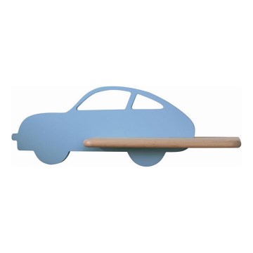 LED Wandlamp voor kinderen met planken CAR LED/5W/230V blauw/hout
