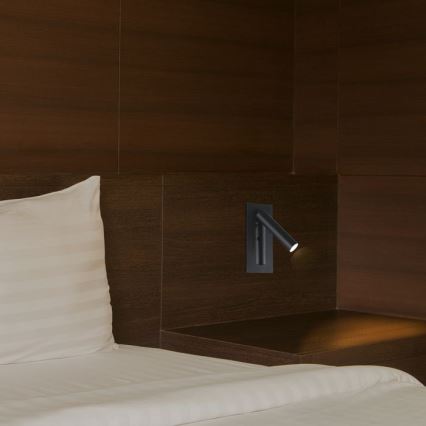 LED wandspot LED/2W/230V 3000K zwart