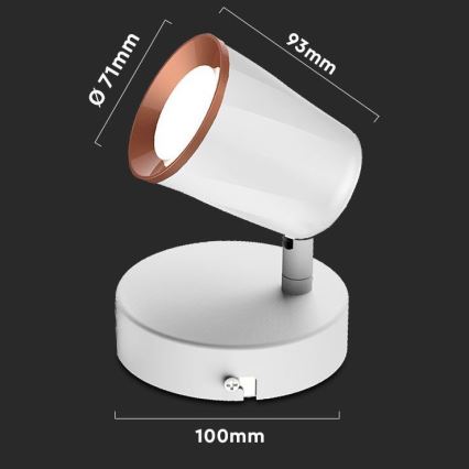 LED Wandspot LED/5W/230V 3000K wit