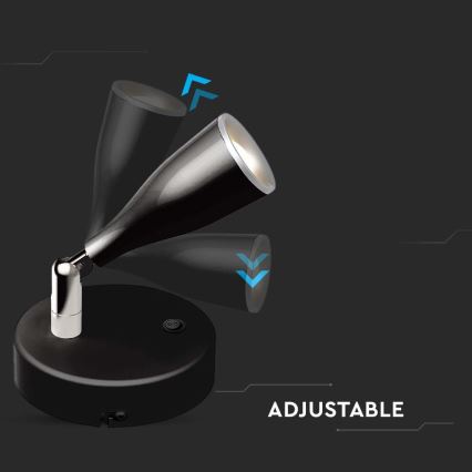 LED Wandspot met schakelaar LED/4,5W/230V 3000K zwart