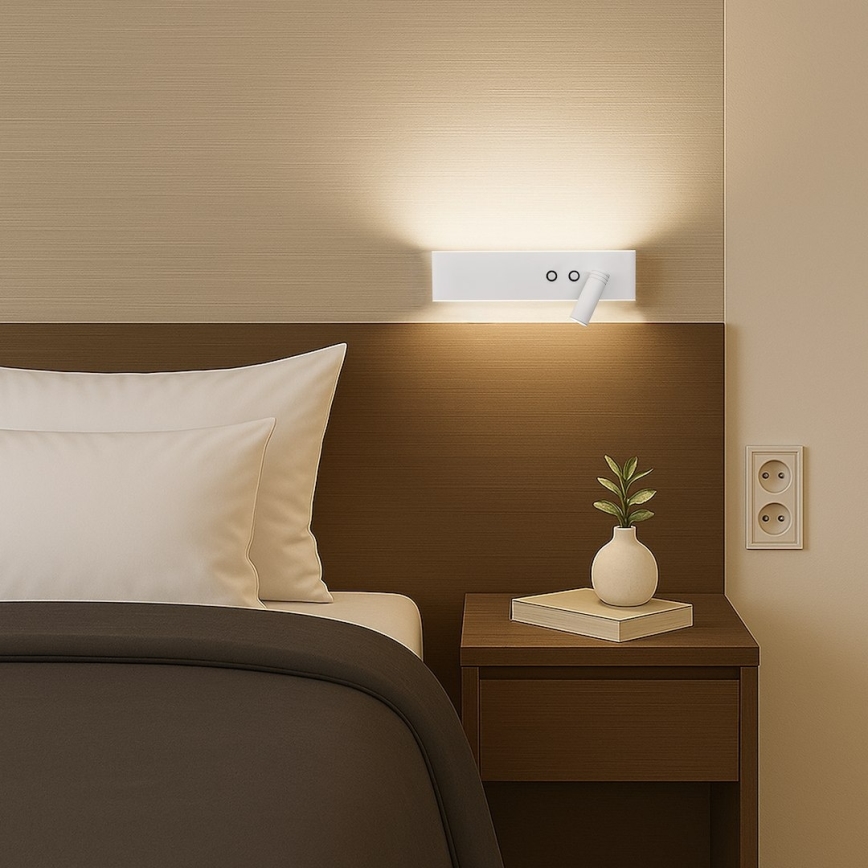 LED-wandspot RESORT LED/10W/230V + LED/3W wit rechts