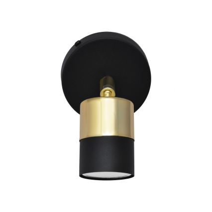 LED Wandspot TUBSSON 1xGU10/4,8W/230V zwart/goud