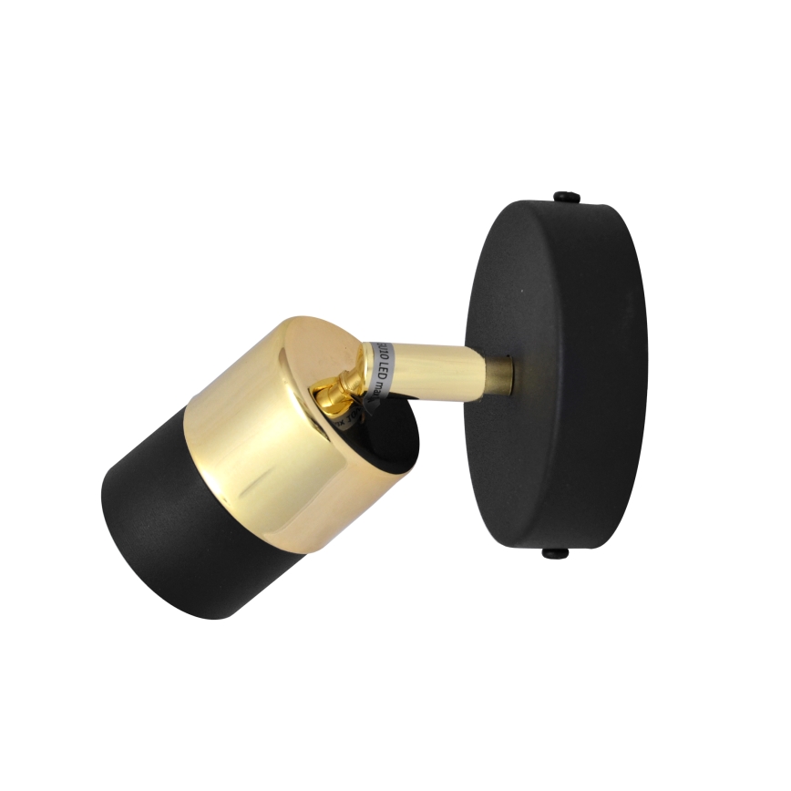 LED Wandspot TUBSSON 1xGU10/4,8W/230V zwart/goud