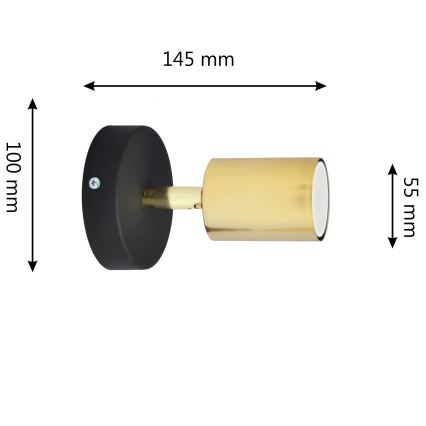 LED Wandspot TUNE 1xGU10/4,8W/230V goud/zwart