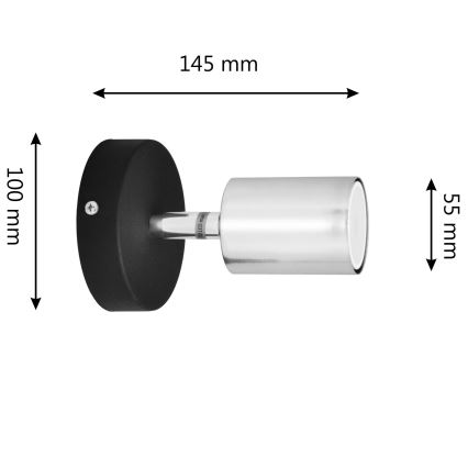 LED Wandspot TUNE 1xGU10/4,8W/230V mat chroom/zwart