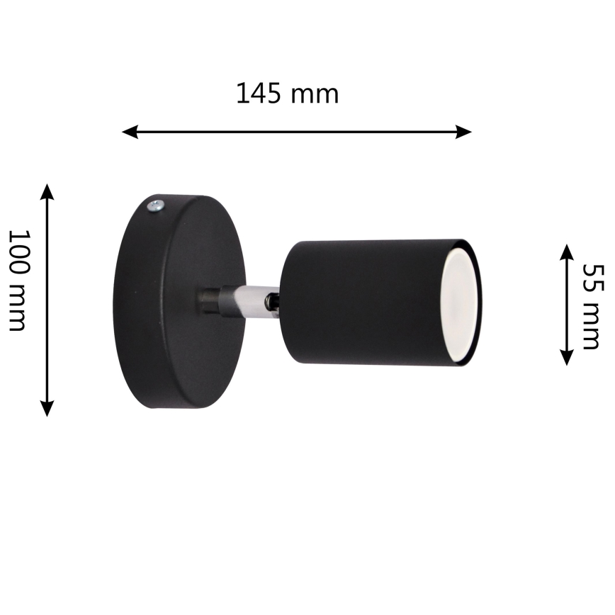 LED Wandspot TUNE 1xGU10/4,8W/230V zwart