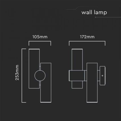 LED Buiten wall flexible Spot 2xLED/3W/230V 3000K IP44 wit