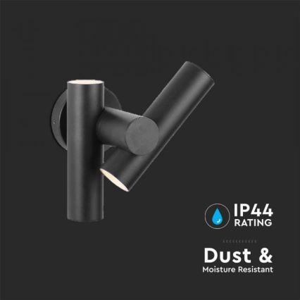 LED Buiten wall flexible Spot 2xLED/3W/230V 3000K IP44 zwart