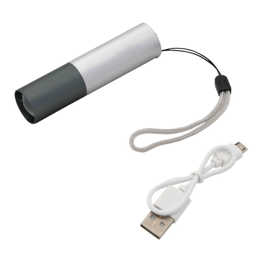 LED Zaklamp LED/400mAh wit/grijs