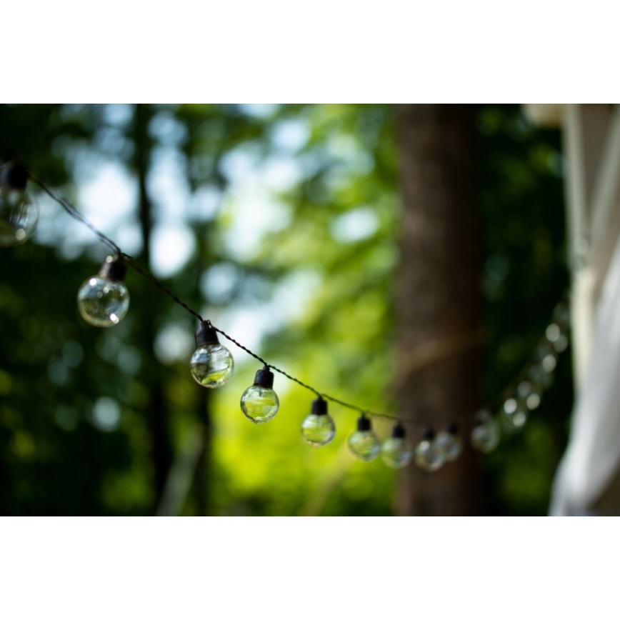 LED zonne-decoratieslinger 20xLED/8 functies 500 mAh 7,6 m IP67 warm wit