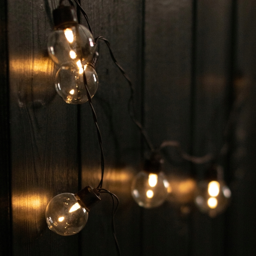 LED zonne-decoratiesnoer 30xLED/8 functies 500 mAh 10,6 m IP67 warm wit