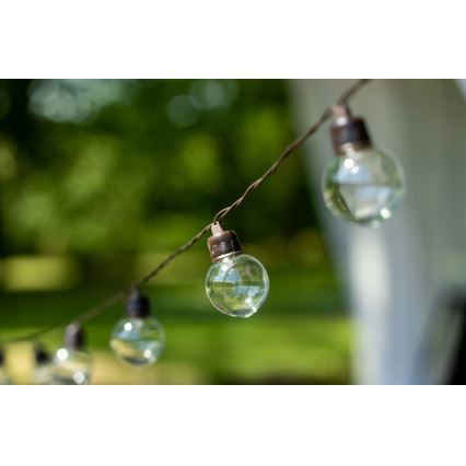 LED zonne-decoratiesnoer 30xLED/8 functies 500 mAh 10,6 m IP67 warm wit