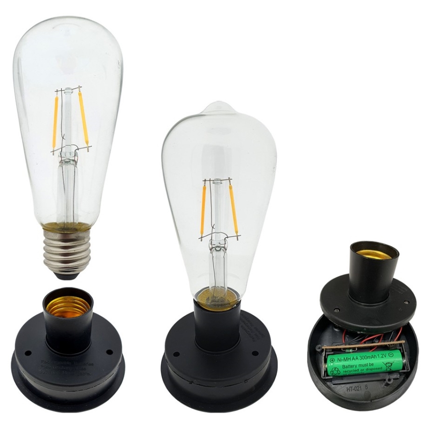 LED Zonne-energie lamp LORETA 1xE27/1,2V 600 mAh IP44