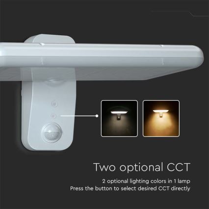 LED Solar Wandlamp met sensor LED/15W/3,2V 4000K/6000K IP65 6000 mAh wit