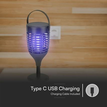 LED Zonne-insectenverdelger 3in1 LED/1,3W/3,7V IP24 20 mm 2200 mAh