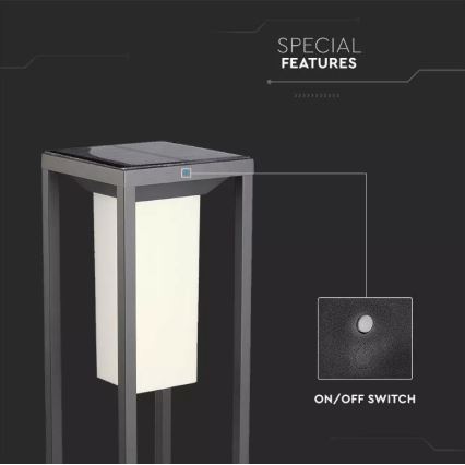 LED Zonne-energie lamp met sensor SAMSUNG CHIP LED/2W/3,7V IP65 2600 mAh
