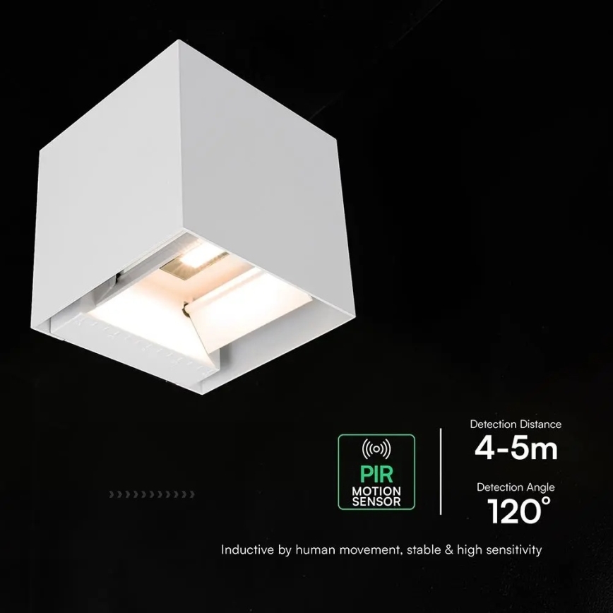 LED zonne-wandlamp met sensor LED/9W/3,7V 3000/4000/5000K IP65 2600 mAh wit