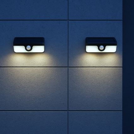 LED zonne-muurlamp met sensor LINK LED/5W/3,7V IP65 zwart