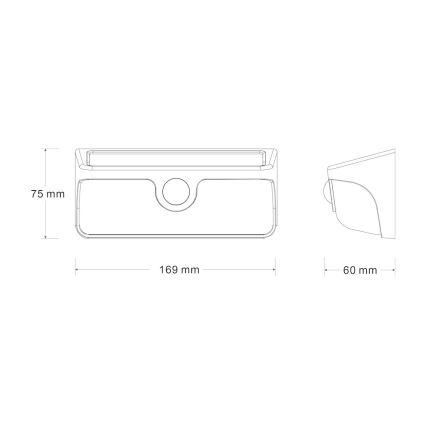 LED zonne-muurlamp met sensor LINK LED/5W/3,7V IP65 zwart