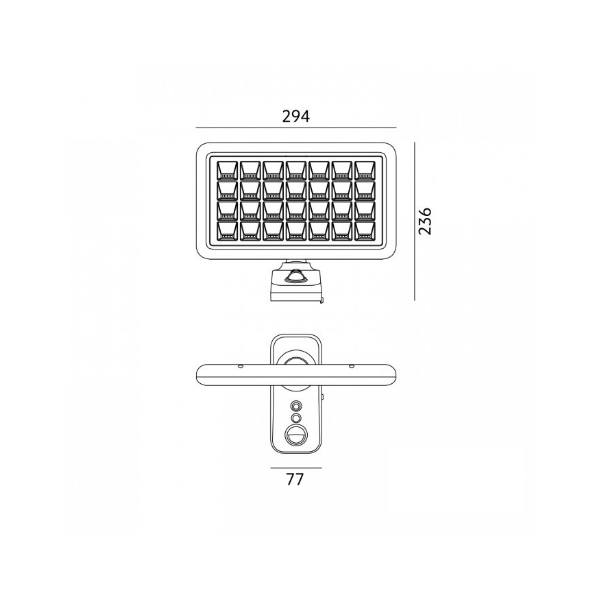LED zonne-wandlamp met sensor PHOENIX LED/15W/3,2V 3000/4000K IP65 6000 mAh