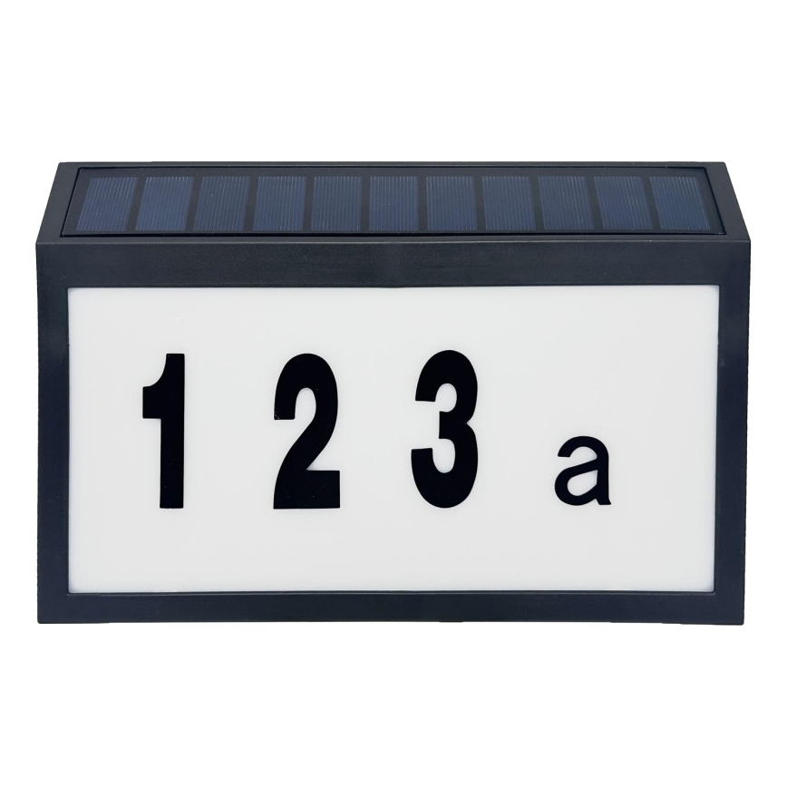 LED Zonne-nummerplaat NUMERO LED/3,7V 6000K 1200 mAh IP44 zwart