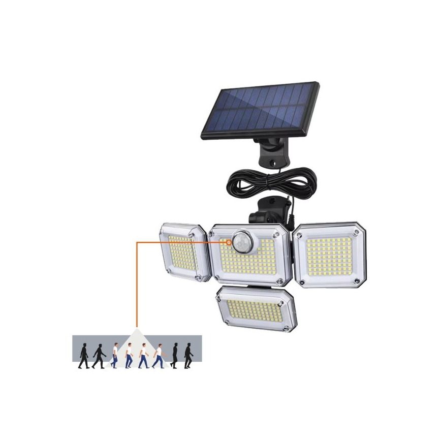 LED-zonneschijnwerper met sensor GLOW LED/2,5W/3,7V 6500K IP44 2400 mAh + afstandsbediening